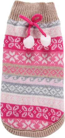 Пуловер для собак на Різдво: теплий в'язаний пуловер з принтом оленя, Санти та сніжинок для собак маленьких, середніх та великих порід, XXS-XXL