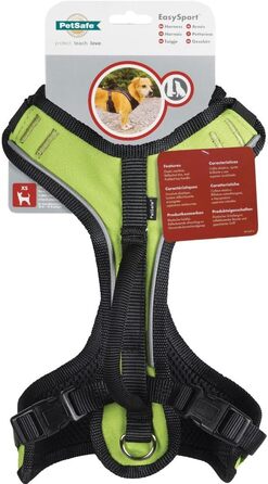 Шлея для собак PetSafe EasySport XS, повністю м'яка, еластичний комір, для собак 6,8-11,3 кг, зелена