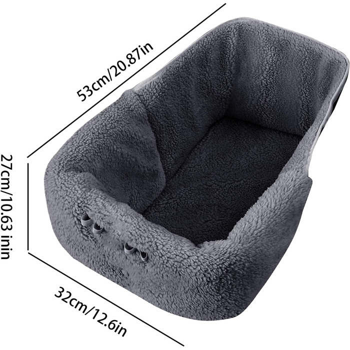 Матрац для тварин у візочок – зимова подушка для собак та котів, магнітна, для цуценят, кошенят, у подорожах, на прогулянках, в авто, до ветеринара, сірий