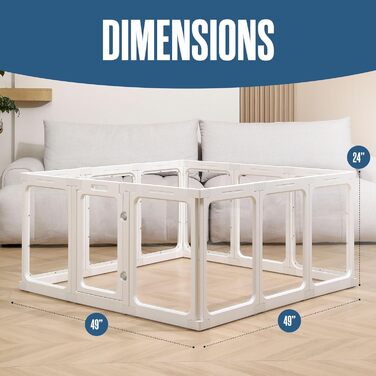 Акрилове переносне вольєр для собак Houseables - внутрішній вольєр, прозорі панелі, для цуценят та собак