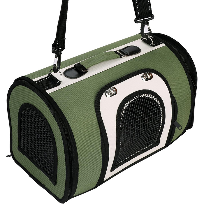 Транспортна сумка для тварин: переноска для собак та котів, зелена, 41x23x25 см
