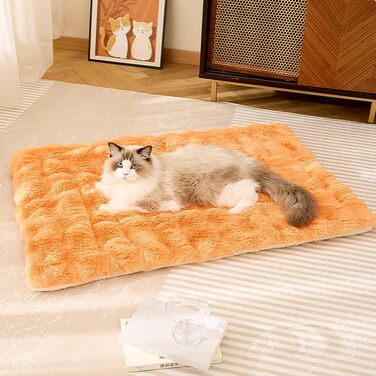 М'який лежак для собак з плюшу, 50 x 90 см, оранжевий - зручний та миючий