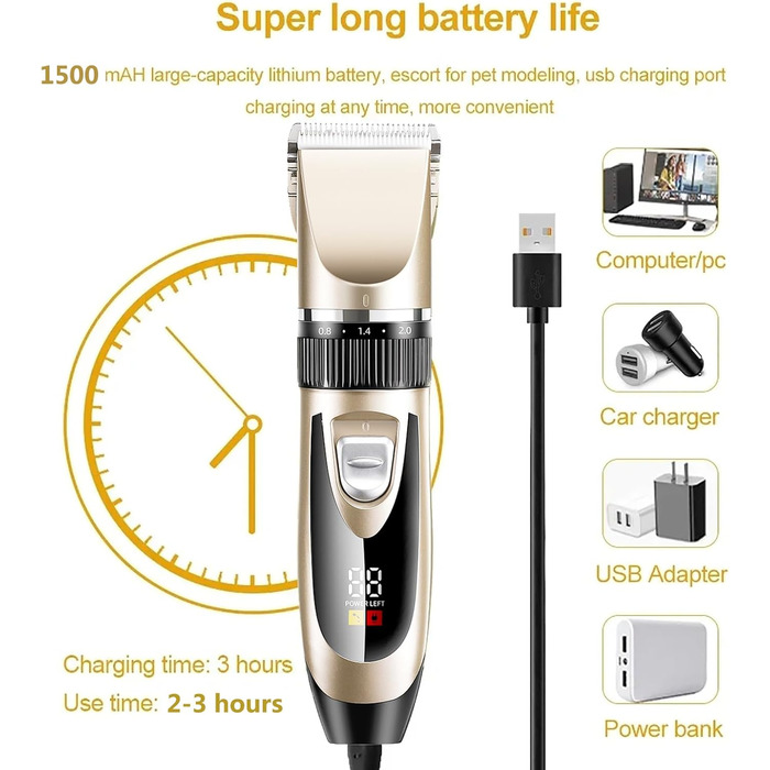 Електрична машинка для стрижки собак, набір для грумінгу, бездротовий тример для собак, догляд за шерстю, професійний інструмент для грумінгу