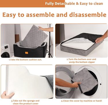 Підвищення для собак у машину - автокрісло для маленьких/середніх собак до 27 кг, з безпечною шлейкою та знімним м'яким матрацом для подорожей