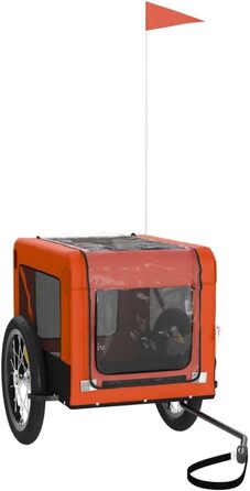 Причіп для велосипеда для собак Оранжево-чорний, Oxford-тканина та залізо, LH41939