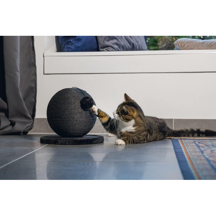 Karlie Kratzball Bolly - іграшка-дряпалка для котів, 30,5 x 30,5 x 28 см, чорний колір