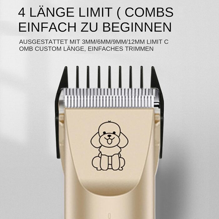 Електричний триммер для собак та котів Gold - тиха робота, для маленьких та великих тварин