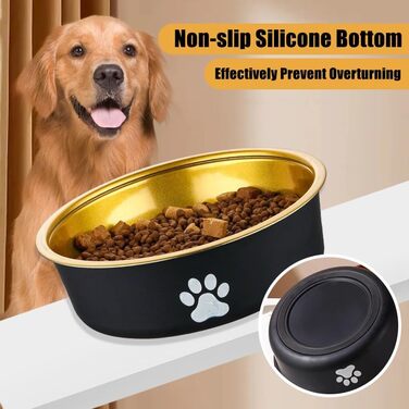 Набір з 2 мисок для собак з нержавіючої сталі, 22 см. Глибокі миски для корму та води для середніх та великих собак. Миски для тварин, годівниця, поїлка.