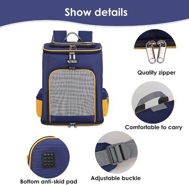 PETCUTE Рюкзак для собак і котів, дихаючий, з висувною підстилкою, прозоре вікно, складний, з запобіжним тросом, для подорожей, Малахіт-зелений + Білий (Блакитний + Білий)