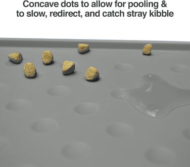 Килимок для собак PetFusion Toughgrip, розмір L, 27 x 17 см, сірий, водонепроникний, міцний силікон