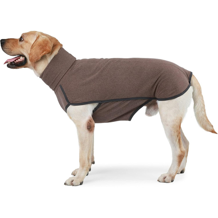 Теплий собачий светр Heywean з флісу для маленьких та середніх собак. Зручний зимовий одяг для дому та прогулянок. Колір: коричневий.