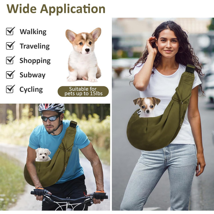 Тканина-слінг для собак, переноска для маленьких собак до 7 кг, слінг для цуценят та котів для прогулянок та активностей на вулиці