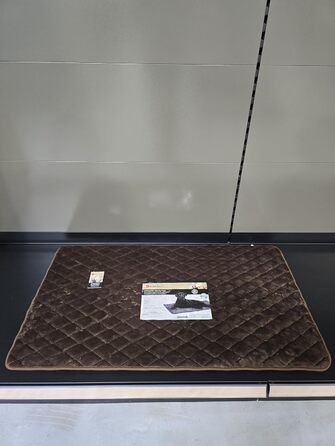 Лежак для собак Flamingo Weimar, прямокутний, коричневий, 116x69x2 см, знімний чохол, протиковзка основа, підходить для кліток