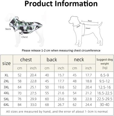 Зимовий одяг для собак: теплий пуловер та куртка для середніх та великих собак (2XL)