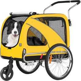 Трансформер для собак XL: велосипедний/біговий, 600D Oxford, до 40 кг, жовтий
