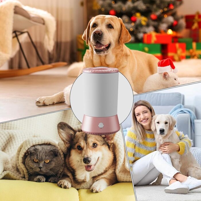 Автоматичний мийка лап для собак | USB-мийка для тварин, аксесуари для догляду за домашніми улюбленцями. Підходить для собак маленьких, середніх та великих порід. Білий, рожевий колір