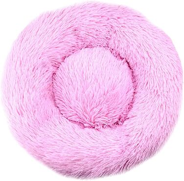 Кругле ліжко для собак та котів Chickw11, тепле м'яке гніздо-пончик, миється, не слизьке, для маленьких, середніх та великих собак (40 см, рожеве)