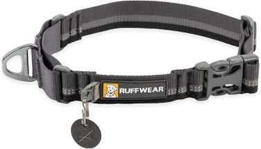 Регульований нашийник RUFFWEAR Web Reaction Martingale з алюмінієвим V-кільцем, світловідбиваючий, для собак, базальтово-сірий, 28-36 см