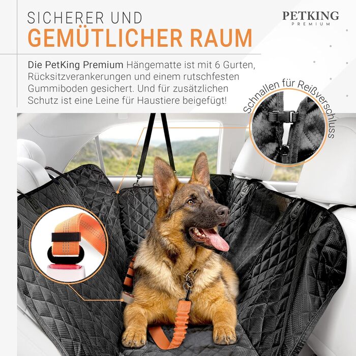 PetKing Premium Автогамак для собак, захисна накидка на заднє сидіння, водонепроникна автодоріжка для перевезення тварин, преміум-якість