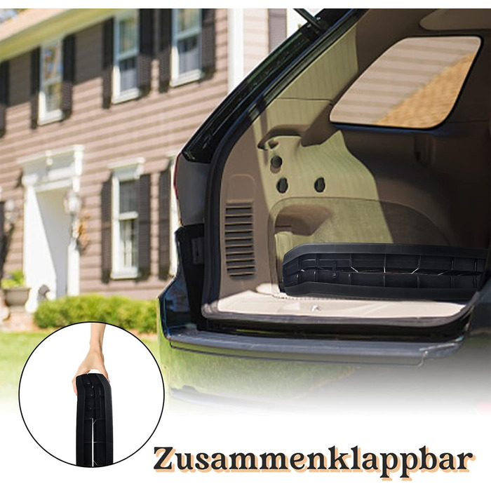 Рампа для собак Hunderampe, складна, антиковзка, до 90 кг, 156x40 см, для SUV, чорна