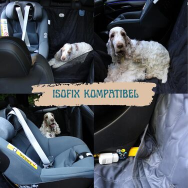Накидка для собак у машину - захист заднього сидіння, шкіряна, сумісна з ISOFIX, неслизька, водовідштовхувальна, універсальна