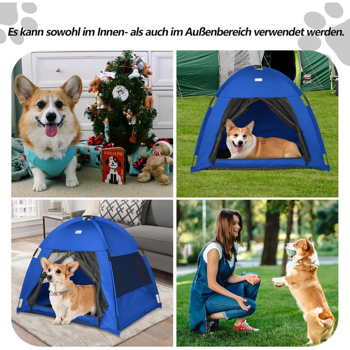 Зручне лежанка-будинок для собак та котів Babyezz, блакитна, L