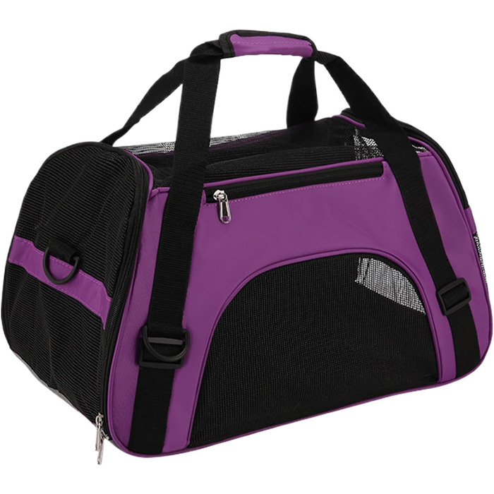 Транспортна сумка для тварин, переноска для котів, водонепроникна, легка, для подорожей, кемпінгу, прогулянок (фіолетова)