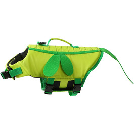 Спасальний жилет для собак FANSU, жилет для плавання з ручкою для рятування - регульований розмір для плавання, серфінгу, катання на човні (L, Green Dragonfly)
