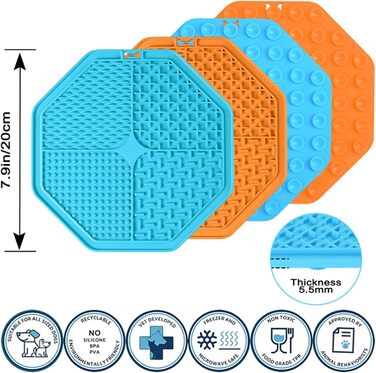Килимок для собак | Килимок-лежанка з повільною годівлею | 2 шт. (Помаранчевий, Синій)