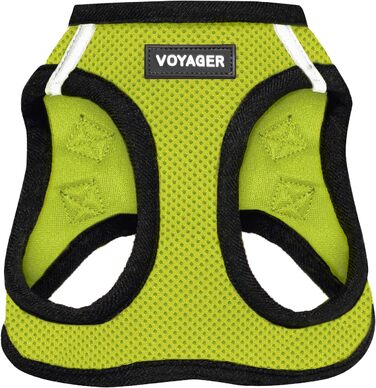 Шлея для собак Best Pet Supplies Voyager Step-In Air, нейлонова, всепогодна, для малих і середніх порід, лаймово-зелена, XXS