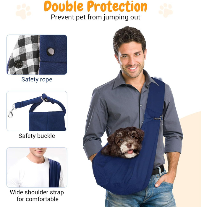 Сумка-переноска для собак Lyneun 6 кг, дихаюча, регульована, для прогулянок та подорожей (Морська блакить)