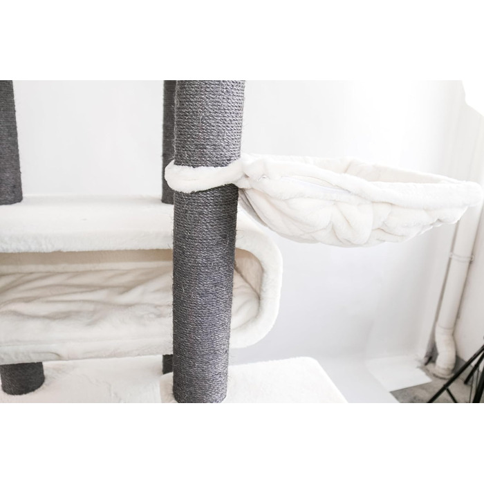 Дряпак для котів Petrebels Maine Coon XXL, 190 см, дизайн для великих котів, сизаль, колір Off-White