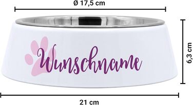 Миска для корму для собак з іменем PrintPlanet® - персоналізована миска для тварин з гравіюванням (Layout 1)