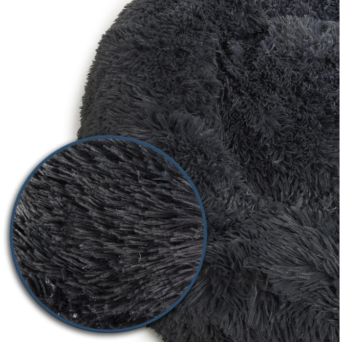 Крісло-лежанка для собак Wallace & Jones Sarnia - M, м'яке, темно-сіре, 80 x 80 x 24 см