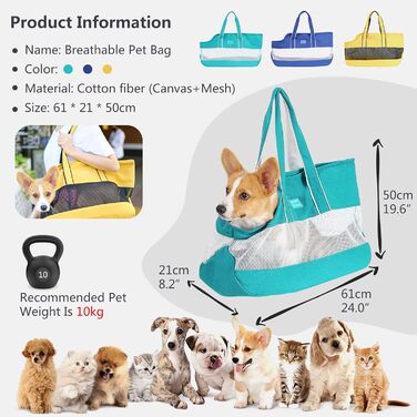PETCUTE Сумка-переноска для тварин, дихаюча, з поводком, складана, для котів та собак, зелена