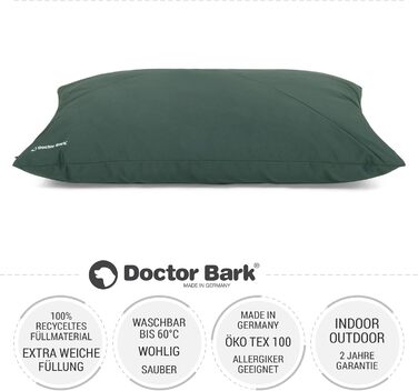 М'яке ліжко для собак великих порід Doctor Bark GreenLabel - зручне, миється, зелене (L)
