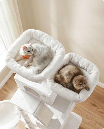 Високий когтеточка-комплекс для котів Feandrea: ігровий центр з лежаком та стовпчиком (161 - 220 см)