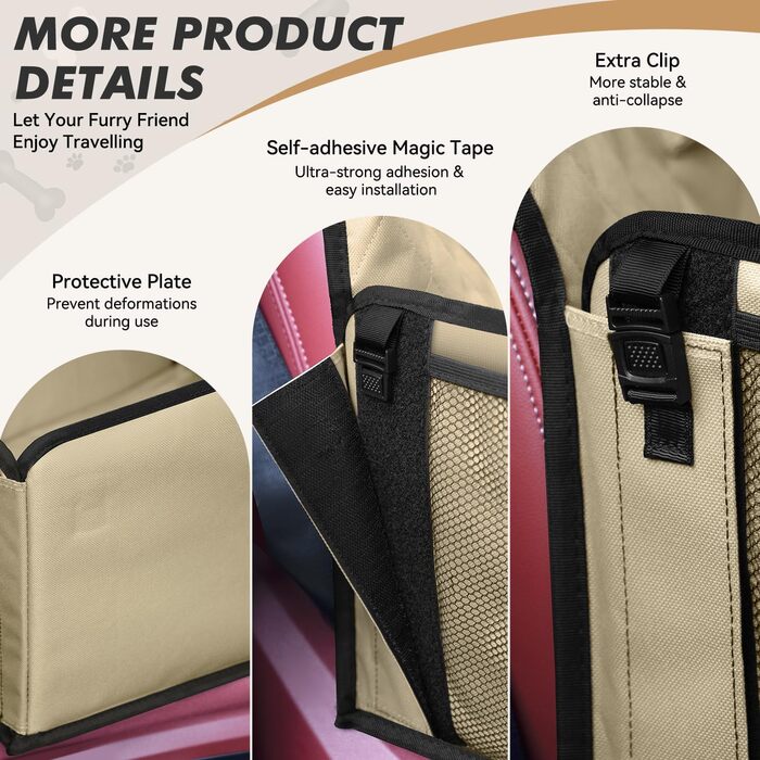 Автокрісло для собак - міцне, водонепроникне, сіре. Підходить для малих та середніх собак. З підсиленими стінками та ременями безпеки для заднього та переднього сидіння