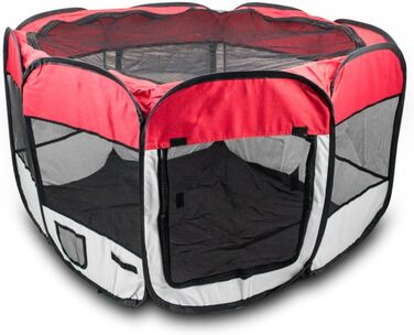 BITUXX® Вольєр для цуценят, вольєр для тварин, переносний вольєр-клітка, кутовий, складаний (зелений, червоний)