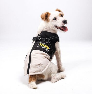 Зимовий одяг для собак, тепла куртка для тварин, костюм для катання на лижах, водонепроникна та вітронепроникна, бавовняна жилетка з рукавами та світловідбиваючими елементами, блискавка (чорний, M)