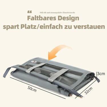 Транспортна сумка для кота/собаки до 10 кг, складана переноска для середніх та маленьких тварин, для подорожей літаком, авто, поїздом, з ремінком, переноска-сумка