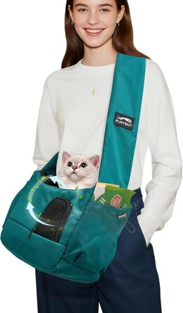 Трансформер для собак та котів до 3,2 кг, дихаюча переноска для тварин, сумка-переноска з кишенями, блакитна