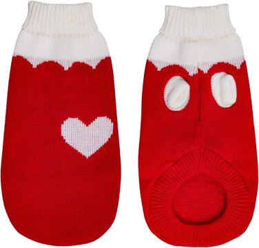Пуловер для собак, рогатий, теплий, зимовий, для цуценят, на День святого Валентина, на Різдво, для котів та собак, розмір S (Small)