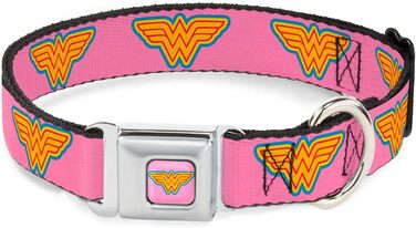 Нашийник для собак Buckle-Down Wonder Woman, рожевий, 22,9–38,1 см