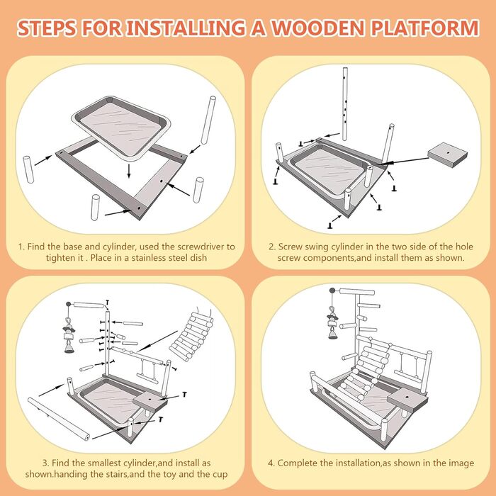Стійка-ігровий майданчик для птахів Parrot Playstand - ідеально для папуг, хвилястих попугаїв, канарів та інших птахів