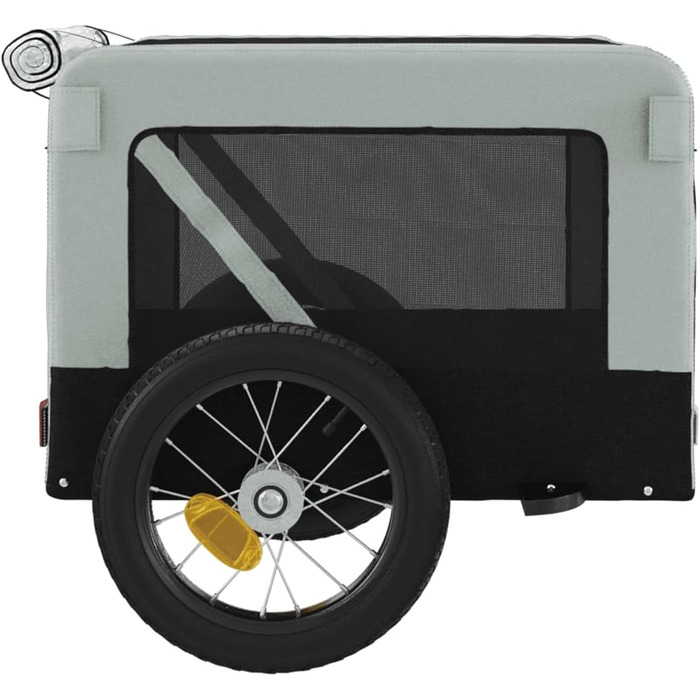 Причіп для велосипеда ZEYUAN для собак сірий та чорний, оксфордська тканина та залізо