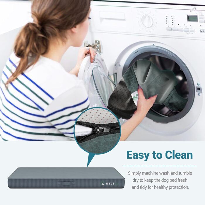 Ортопедичне ліжко для собак великих порід, 8,9 см гелевий пінополіуретан, міцний фланелевий матеріал, знімний чохол, водонепроникний наповнювач, антиковзаюча поверхня, розмір 104 x 74 x 9 см, блакитний колір