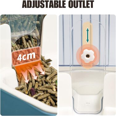 Автоматичний диспенсер для корму та води для домашніх тварин, підвісний, для собак, котів, кроликів, морських свинок, шиншил, їжаків, хорягів (блакитний)