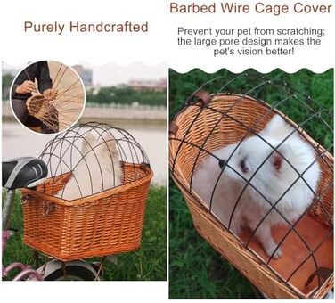 Фаркоп для тварин на велосипед - плетений кошик для котів та собак, транспортна клітка з металевим покриттям, кріплення до заднього колеса