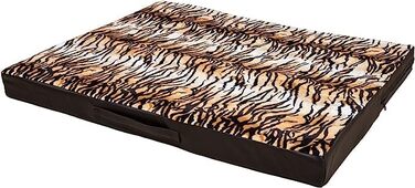 Килимок для собак CopcoPet Jumbo – міцне штучне шкіряне покриття, легко миється, не слизький, для середніх собак, квартира, сад, переноска, кемпінг – надзвичайно товстий (90 x 70 x 8 см, ортопедичний, тигровий малюнок)